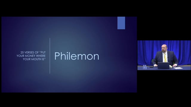 Philemon, Twenty Five Verses of "Put Your Money Where Your Mouth Is."